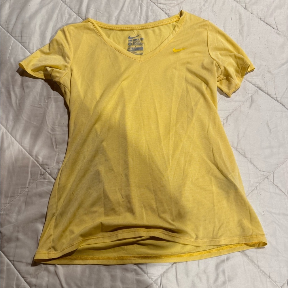 Nike Women's Yellow V-Neck Top